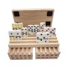 SUTIMSHE Mexican Train Domino Trays Set of 8,Natural Wood Domino Racks, Domino Tiles Holders,Double 12 Tiles Holder,Chickenfoot and Other Dominoes Games,Dominoes NOT Included view 2