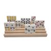 SUTIMSHE Mexican Train Domino Trays Set of 8,Natural Wood Domino Racks, Domino Tiles Holders,Double 12 Tiles Holder,Chickenfoot and Other Dominoes Games,Dominoes NOT Included view 3