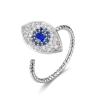 Caiyao Fidget Anxiety Relief Ring Daisy Sunflower Flower Evil Eye Zircon Bead Open Adjustable Spinner Stackable Ring for Women Stress Relieveing Jewelry Gift-A 4pcs view 2