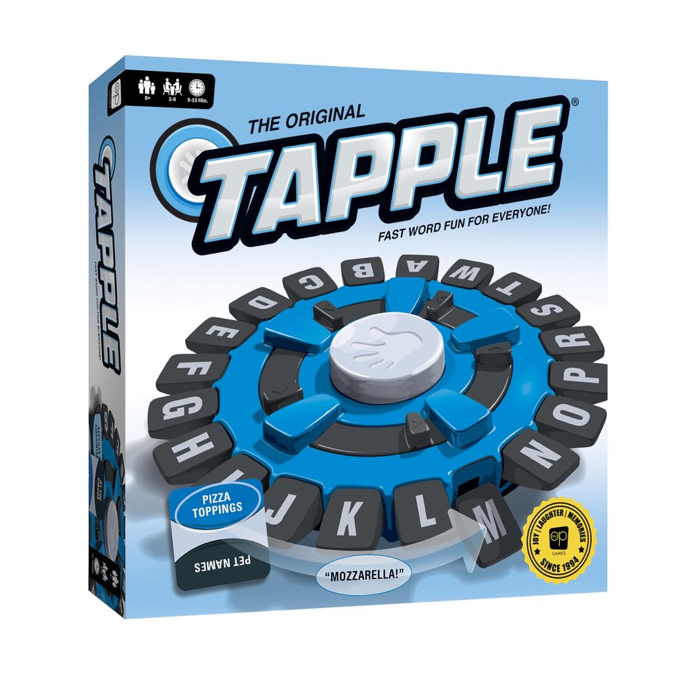 USAOPOLY The Original TAPPLE, The Fast-Paced Family Board Game,Choose a Category & Race Against The Timer to be The Last Player,Learning Word Game for Ages 8 & Up, 2-8 Players, 15-20 Minute Play Time