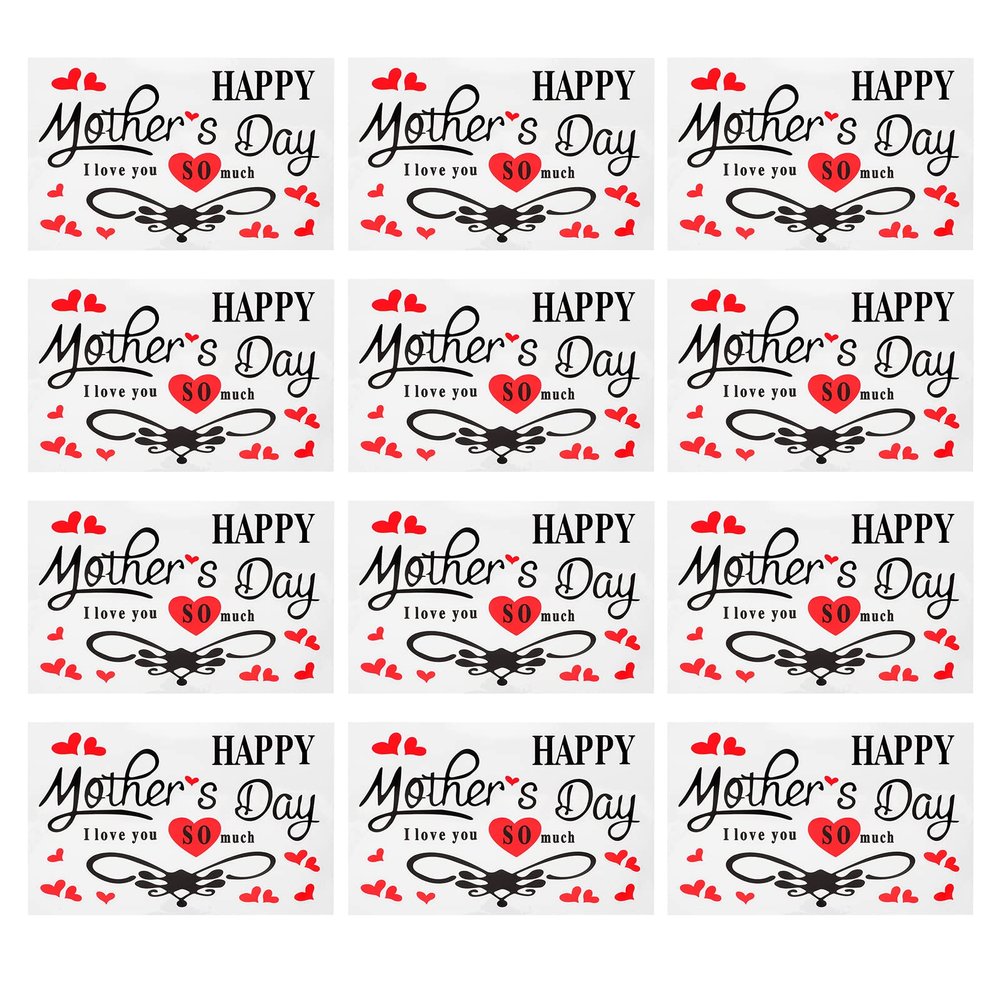 LUOZZY 25 Sheets Mother's Day Balloon Stickers I Love You So Much Party Stickers DIY Balloon Stickers for Mother's Day Birthday Home Outdoor