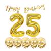 25th Birthday Decoration Happy Birthday Banner Balloons 25 Years Old Birthday Party Supplies Helium Balloons Number 25 Balloons Latex Balloon Foil Balloon, 25th Gold Birthday Party Decoration view 1