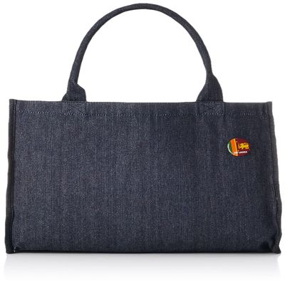 F-Style F-SD010559-001 Tote Bag, Flag with Can Badge, Denim Tote Bag, Indigo/Sri Lanka