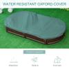 Outsunny Kids Outdoor Sandbox with Cover Garden Bed Sand Pit, Easy Assembly Children's Oval Sandbox for Backyard, Brown, 72" x 41.25" x 8.75" view 3
