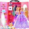 iBayda 11.5-Inch Fashion Doll with Closet Clothes Accessories Set - Includes Princess Gown, Long Dresses, Outfits, Shoes, Handbags, Mirror, Pet Dog & More (Doll Included) view 1