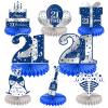 8Pcs 21st birthday Honeycomb Centerpieces Decorations for Boys Blue Silver Happy 21 Birthday Table Centerpiece Party Supplies, Birthday,Twenty First Year Old Table Topper Decor view 1
