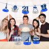 8Pcs 21st birthday Honeycomb Centerpieces Decorations for Boys Blue Silver Happy 21 Birthday Table Centerpiece Party Supplies, Birthday,Twenty First Year Old Table Topper Decor view 3