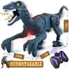 Large Remote Control Dinosaur Toys Kids - Jurassic Velociraptor Toys Imitates Walking and Sounds - Robot Toys That Can Sing, Shaking Head and Tail view 1