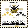 19 Pcs Glitter Graduation Cake Toppers Includes Class of 2025 Congrats Grad Cake Topper Graduation Hats Cake Border and DIY Glitter Star Cupcake Toppers for Graduation Decorations, Black and Gold view 2