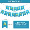 Clabby Glitter Blue Happy Birthday Banner with Shiny Letters Happy Birthday Shiny Glitter Hanging Signs Bunting for Party Supplies Hanging Backdrop Decoration view 4