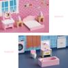 WOODMAM Wooden Dollhouse Furniture Set, 22 PCS Doll House Accessories Including 5 Room Kits, Little People House Furniture Toy Gift for Girls Boys Age 3+, Miniature Dollhouse Furnishing view 3