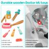 WOODMAM Wooden Dentist Kit for Kids, 41 Pieces Toy Medical Kit with Stethoscope & Medical Storage Bag, Montessori Pretend Doctor Kit Toys for 3 4 5 6 Years Old Boys Girls view 4