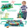HELLOWOOD Dinosaur Toys for Toddlers Age 2-4, Wooden Dinosaur Train Set with Playmat/Storage Bag, Montessori Educational Toys for 2+ Years Old Boys & Girls view 3