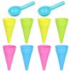 Kisangel 10pcs Plastic Ice Cream Cones Kids Ice Cream Scoop Set Outdoor Beach Toys Kids Sand Mold Toys for Seaside Play Sand Toys(Random Color) view 1