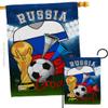 Ornament Collection World Cup Russia Soccer Garden House Flag-Set Sports Game Goal Ball Football Entertainment Activity Physical Decoration Banner Small Yard Gift Double-Sided, Made in USA view 1