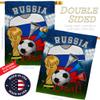 Ornament Collection World Cup Russia Soccer Garden House Flag-Set Sports Game Goal Ball Football Entertainment Activity Physical Decoration Banner Small Yard Gift Double-Sided, Made in USA view 3
