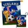 Ornament Collection World Cup Iceland Soccer Garden House Flag-Set Sports Game Goal Ball Football Entertainment Activity Physical Decoration Banner Small Yard Gift Double-Sided, Made in USA view 1