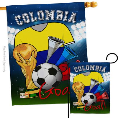 Ornament Collection World Cup Colombia Soccer Garden House Flag-Set Sports Game Goal Ball Football Entertainment Activity Physical Decoration Banner Small Yard Gift Double-Sided, Made in USA