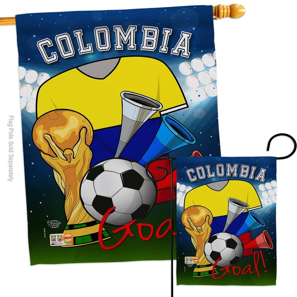 Ornament Collection World Cup Colombia Soccer Garden House Flag-Set Sports Game Goal Ball Football Entertainment Activity Physical Decoration Banner Small Yard Gift Double-Sided, Made in USA