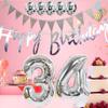 2 Balloons Number 13 + Happy Birthday Garland + Silver Banner foil Balloon 13th Birthday Decoration+5 Confetti Balloons boy Girl 13 Year Birthday Decoration Number Balloon 13 Balloons 13 Birthday view 2