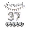 2 Balloons Number 37 + Happy Birthday Garland + Silver Banner foil Balloon 37th Birthday Decoration+5 Confetti Balloons boy Girl 37 Year Birthday Decoration Number Balloon 37 Balloons 37 Birthday view 1