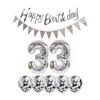 2 Balloons Number 33 + Happy Birthday Garland + Silver Banner foil Balloon 33th Birthday Decoration+5 Confetti Balloons boy Girl 33 Year Birthday Decoration Number Balloon 33 Balloons 33 Birthday view 1