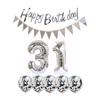 2 balloons number 31 + happy birthday garland + silver banner foil balloon 31th birthday decoration+5 confetti balloons boy girl 31 year birthday decoration number balloon 31 balloons 31 birthday view 1
