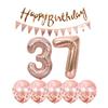 2 Balloons Number 37+ haappy Birthday Garland + Rose Gold Banner foil Balloon 37th Birthday Decoration+5 Confetti Balloons boy Girl 37 Year Birthday Decoration Number Balloon 37 Balloons 37 Birthday view 1