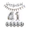 2 Balloons Number 41 + Happy Birthday Garland + Silver Banner foil Balloon 41th Birthday Decoration+5 Confetti Balloons boy Girl 41 Year Birthday Decoration Number Balloon 41 Balloons 41 Birthday view 1