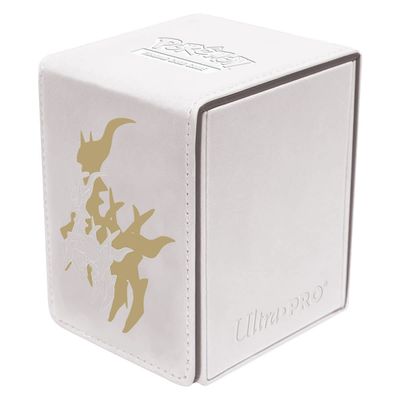 Pokmon: Elite Series: Arceus Alcove Flip Deck Box - Ultra Pro, White Leatherette Trading Card Box, Stores 100 Double-Sleeved Cards