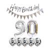 2 Balloons Number 90+ haappy Birthday Garland + Silver Banner foil Balloon 90th Birthday Decoration+5 Confetti Balloons boy Girl 90 Year Birthday Decoration Number Balloon 90 Balloons 90 Birthday view 1