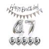 2 Balloons Number 47 + haappy Birthday Garland + Silver Banner foil Balloon 47th Birthday Decoration+5 Confetti Balloons boy Girl 47 Year Birthday Decoration Number Balloon 47 Balloons 47 Birthday view 1