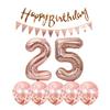 2 balloons number 25+ haappy birthday garland + Rose Gold banner foil balloon 25th birthday decoration+5 confetti balloons boy girl 25 Year birthday decoration number balloon 25 balloons 25 birthday view 1