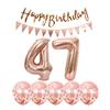 2 Balloons Number 47+ haappy Birthday Garland + Rose Gold Banner foil Balloon 47th Birthday Decoration+5 Confetti Balloons boy Girl 47 Year Birthday Decoration Number Balloon 47 Balloons 47 Birthday view 1