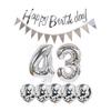 2 Balloons Number 43 + Happy Birthday Garland + Silver Banner foil Balloon 43th Birthday Decoration+5 Confetti Balloons boy Girl 43 Year Birthday Decoration Number Balloon 43 Balloons 43 Birthday view 1