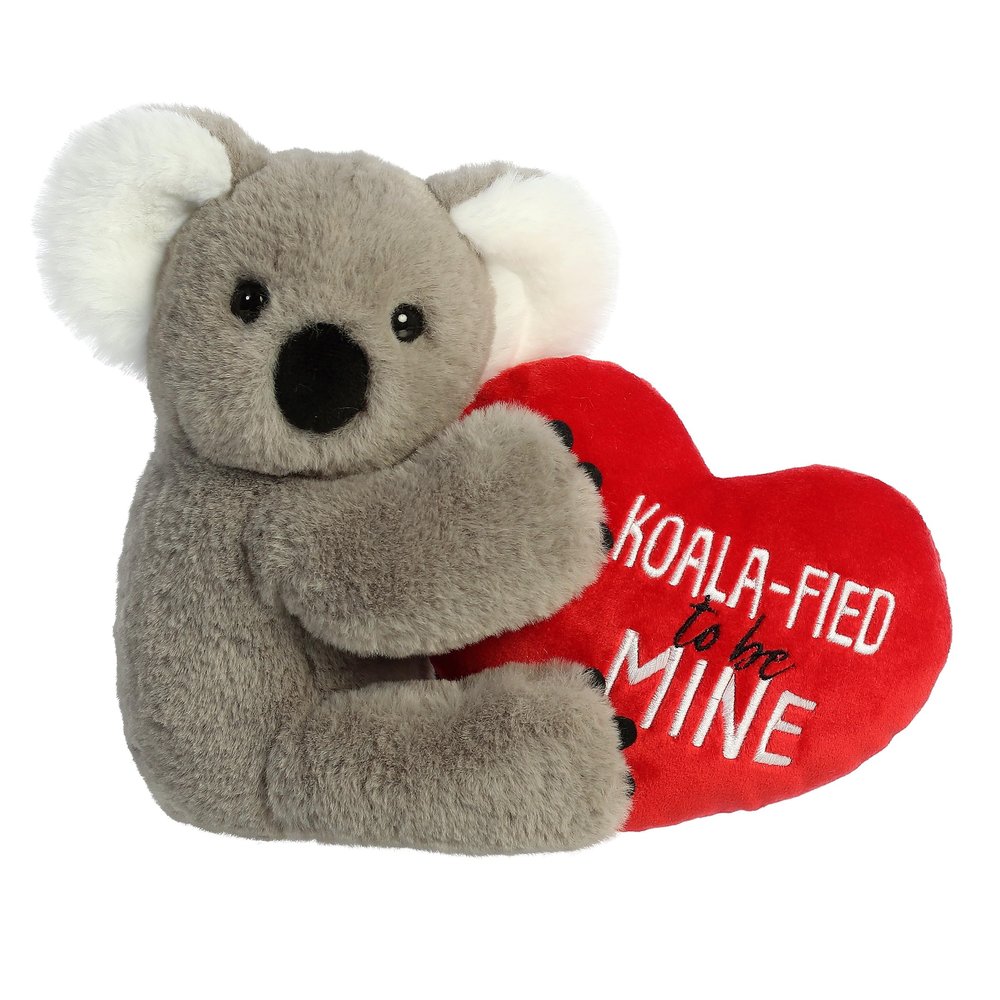 Aurora Heartwarming Valentine JUST Sayin' Koalified to Be Mine Stuffed Animal - Decorative Charm - Loveable Companions - Gray 9 Inches