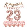 2 Balloons Number 23+ haappy Birthday Garland + Rose Gold Banner foil Balloon 23th Birthday Decoration+5 Confetti Balloons boy Girl 23 Year Birthday Decoration Number Balloon 23 Balloons 23 Birthday view 1