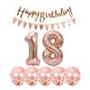 2 Balloons Number 18+ haappy Birthday Garland + Rose Gold Banner foil Balloon 18th Birthday Decoration+5 Confetti Balloons boy Girl 18 Year Birthday Decoration Number Balloon 18 Balloons 18 Birthday view 1