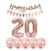 2 Balloons Number 20+ haappy Birthday Garland + Rose Gold Banner foil Balloon 20th Birthday Decoration+5 Confetti Balloons boy Girl 20 Year Birthday Decoration Number Balloon 20 Balloons 20 Birthday view 1