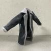 1/12 Scale Miniature Custom Handmade Black Leather Coat with Fur Collar for 6 inch Slim Action Figure view 2