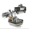 Bruder RAM 2500 Police Pickup with L + S Module Trailer, Boat and 2 Figures view 3