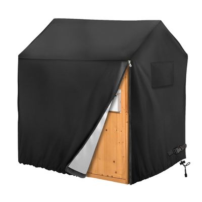 Iceberg Elf Playhouse Cover, Outdoor Plastic Wooden Playhouse Covers, 50" L X 45" W X 55" H, Waterproof, Easy To Put On With Side Zipper, 640d Heavy Duty Oxford Fabric, (Black)