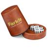 RNK Gaming Farkle Travel Luxury Edition Game with Brown PU Leather Dice Cup view 2