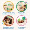 Battat  Play Kitchen & Market  Toddler  Friendly Size  Chalkboard Menu & Oven Dials  25 Toy Cooking Accessories  2+ Years  Two n' One Cookin' Fun view 3