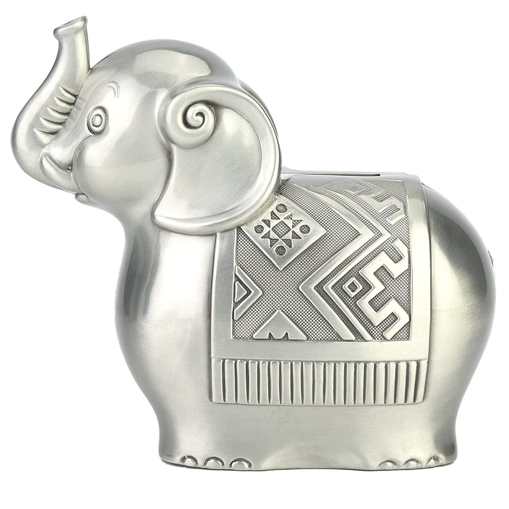 Elephant Piggy Bank, Baby Piggy Bank Coin Money Saving Bank Alloy Mini Cash Can Pot Gifts Novelty Baby Keepsake for Kids Girls Boys Desktop Home Keepsake Christmas Birthday Nursery Decor Ornament