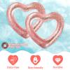 Sumind 2 Pcs Heart Pool Floats Inflatable Swim Rings, 47.3 x 39.4 Inch Bachelorette Floaties Heart Shaped Swimming Loungers Tube for Valentines Wedding Bride Beach Party Decorations(Rose Gold) view 2