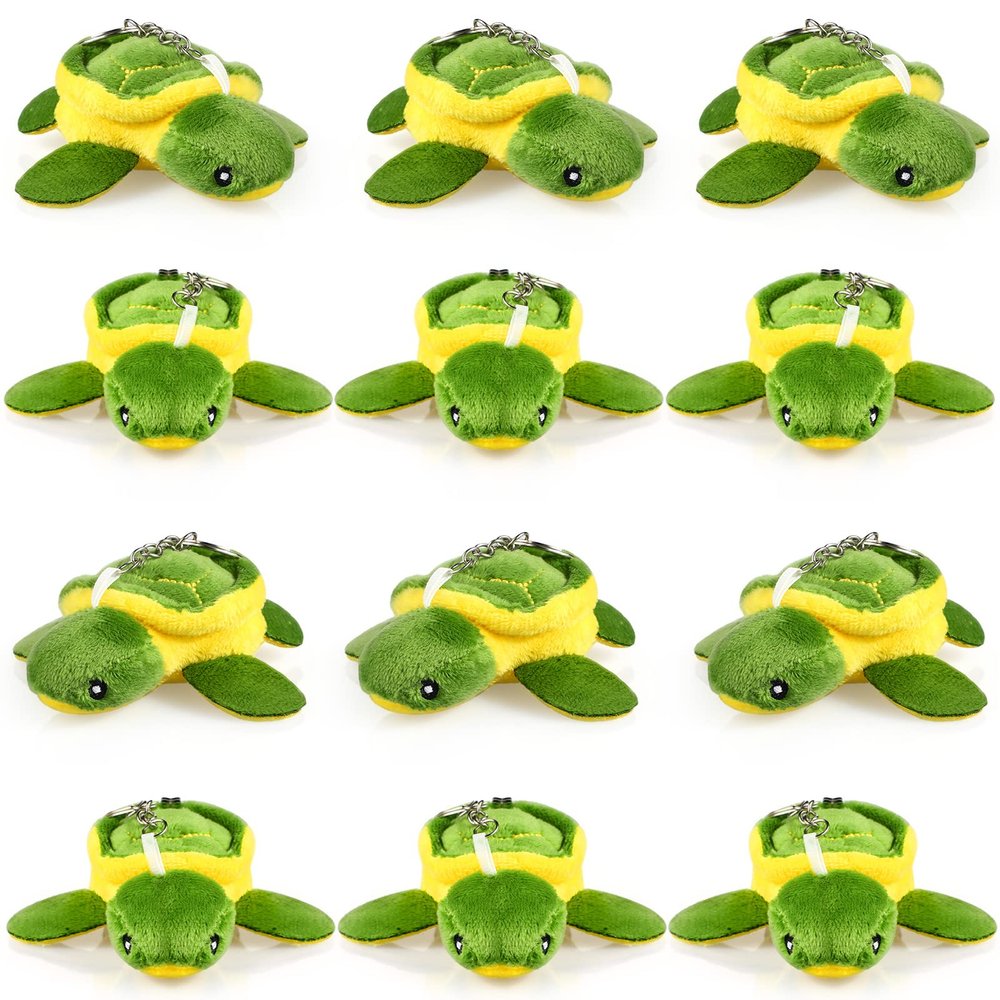 12 Pieces Plush Stuffed Ocean Animals, Mini Soft Stuffed Sea Animals Bulk Sea Creatures Toys for Kids(Small Turtle Style,3.2 Inch)