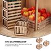 Toddmomy Mini House Storage Basket 3-Pack Miniature Wooden Crates Decorative Dollhouse Accessories for DIY Photo Props and Fairy Garden Scenes 1.96X1.69X1.29In view 3
