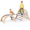 Triangle Climbing Toys, Foldable Climbing Triangle Ladder Toys with Ramp for Sliding or Climbing, Set of 3 Wooden Safety Sturdy Kids Play Gym, Indoor Outdoor Playground Climbing Toys for Toddlers view 1