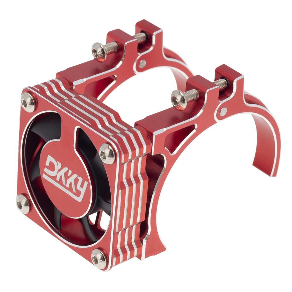 DKKY RC Motor Cooling Fan Heatsink 40-43mm Adjustable for Arrma Axial Traxxas 1/8 1/10 RC Crawler Car 4274 4068 4268 with 42mm Motor (Red)